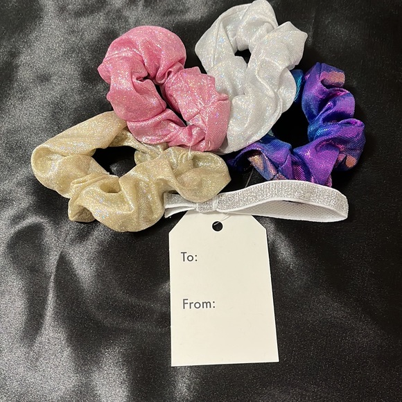 Accessories Holographic Glitter Scrunchi Hair Tie Gift Set 5 Pieces